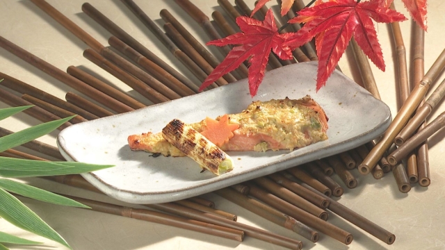 秋鮭のネギ味噌焼き