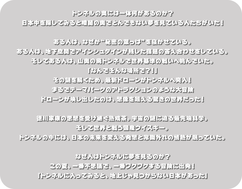 トンネルの奥には一体何があるのか